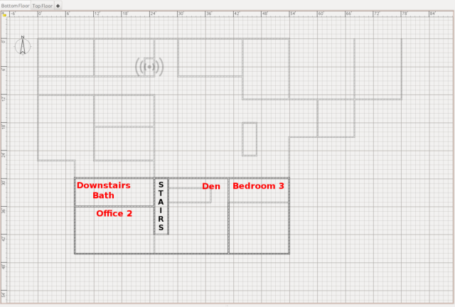 bottom floor of test house
