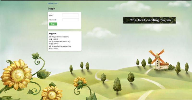 Screenshot of harmless-looking website.