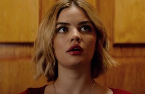 Melanie in the elevator