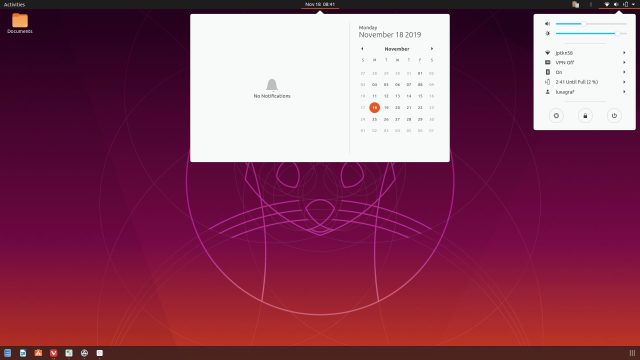 The new lighter look for Ubuntu's Yaro theme in 19.10 (this is a composite screenshot).