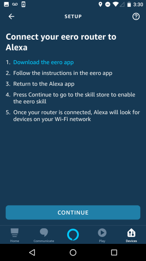 download eero app to continue