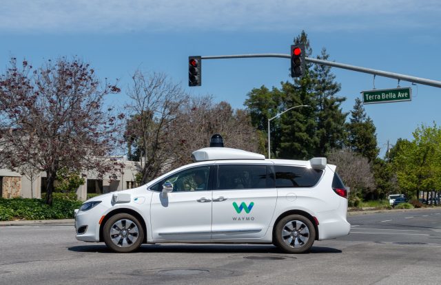A Waymo self-driving car that will do its duty in May 2019.
