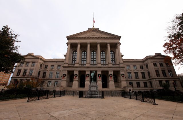 The Georgia State Capitol Building during the holiday season in 2013.