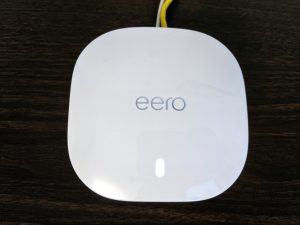 Eero's white LED is a little bright, but can be dimmed if the light bothers sighted people.