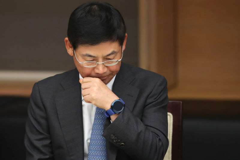 Samsung executive Lee Sang-hoon pictured at a meeting.