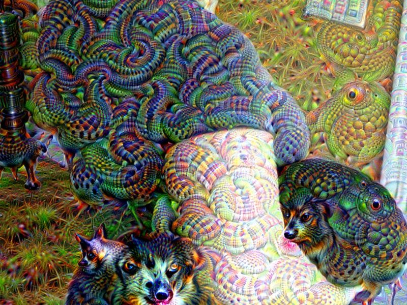Machine learning is really good at turning pictures of normal things into pictures of eldritch horrors.