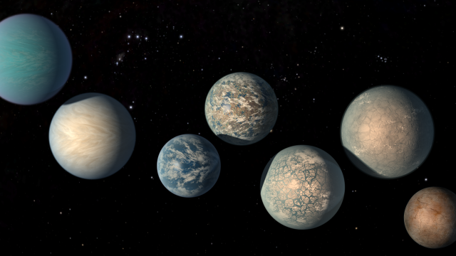 The multiple planets of the Trappist-1 system.