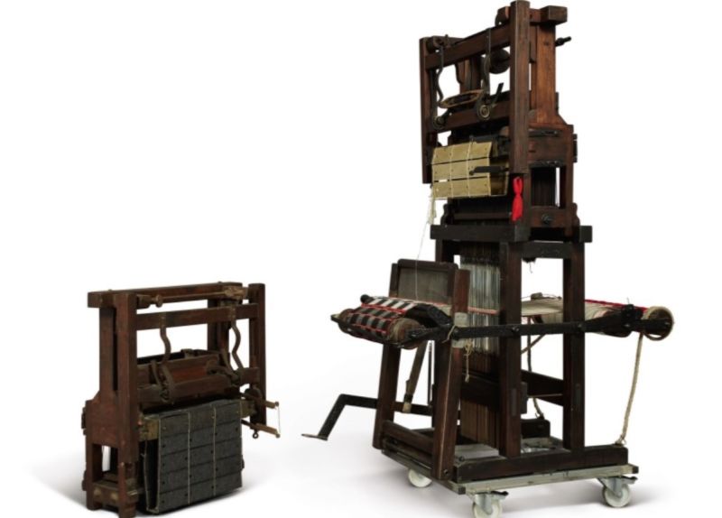 This Jacquard-driven loom, circa 1850, is considered an early predecessor of the first computers.