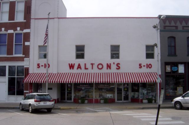 Sam Walton's original Walton's Five and Dime Store in Bentonville, Arkansas, now serves as The Walmart Museum