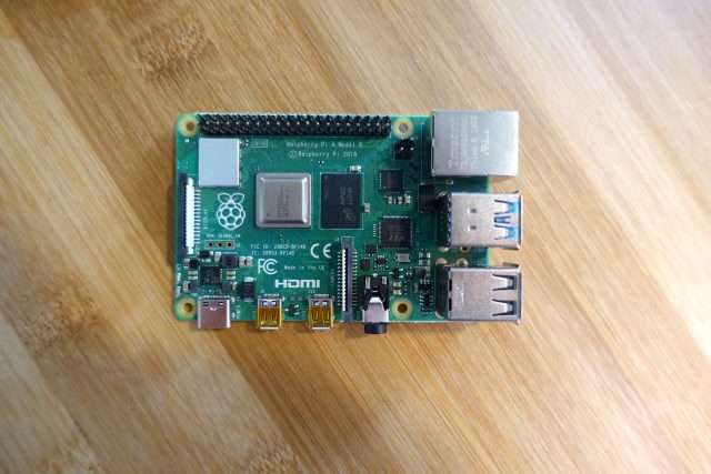 The Raspberry Pi 4. 