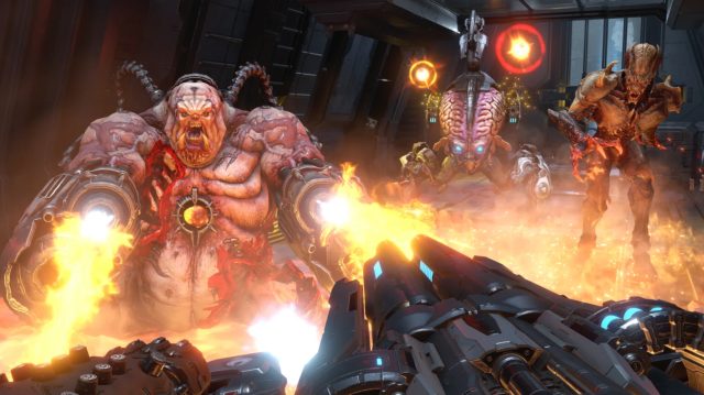 The frenetic first-person shooter <em>Doom Eternal</em>.