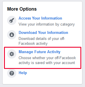 turn off off facebook activity on ipad