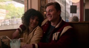 Other major players include Syd's best friend Dina (left, Sofia Bryant), and her jocky new boyfriend, Brad (Richard Ellis).