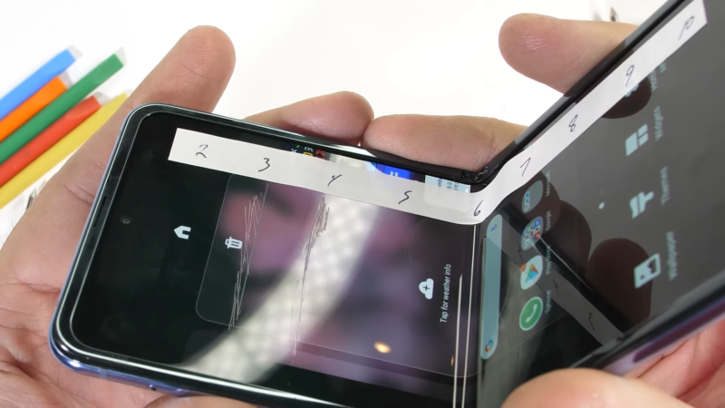 The Galaxy Z Flip's "glass" isn't any more scratch-resistant than plastic. 