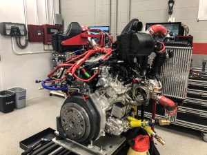 A dressed NSX engine ready for the dyno