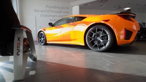 An orange NSX