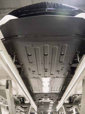 The flat underbody of an NSX