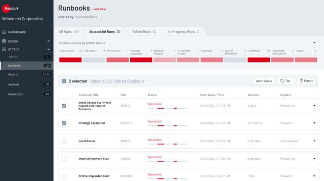 "Runbooks" are automated packages containing tested attacks against specific vulnerabilities. They can go as far as required to demonstrate a vulnerability in systems, based on the scope set by the customer.