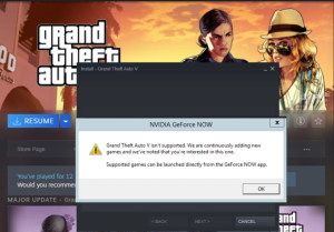 GeForce Now interface