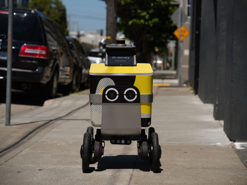 An Ouster Sensor Atop A Postmates Robot.