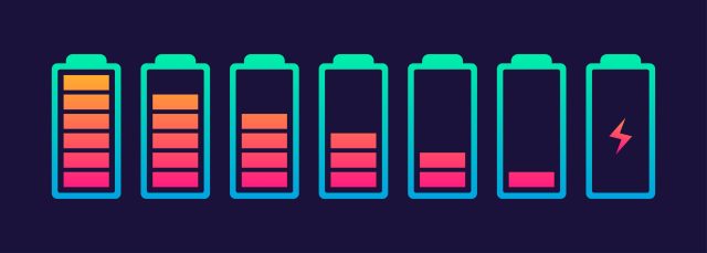 Symbole de batterie de vecteur.