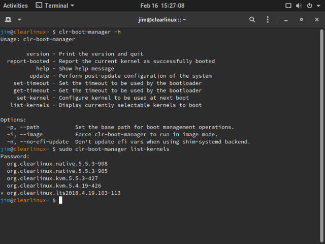 The clr-boot-manager tool looks pretty straightforward—but not all of the options worked.