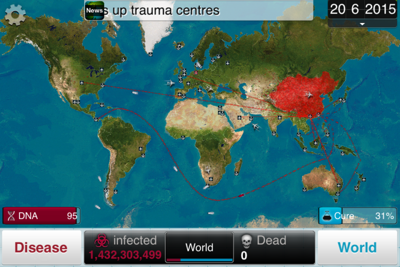 A virtual plague spreads from a virtual China in <em>Plague Inc.</em>