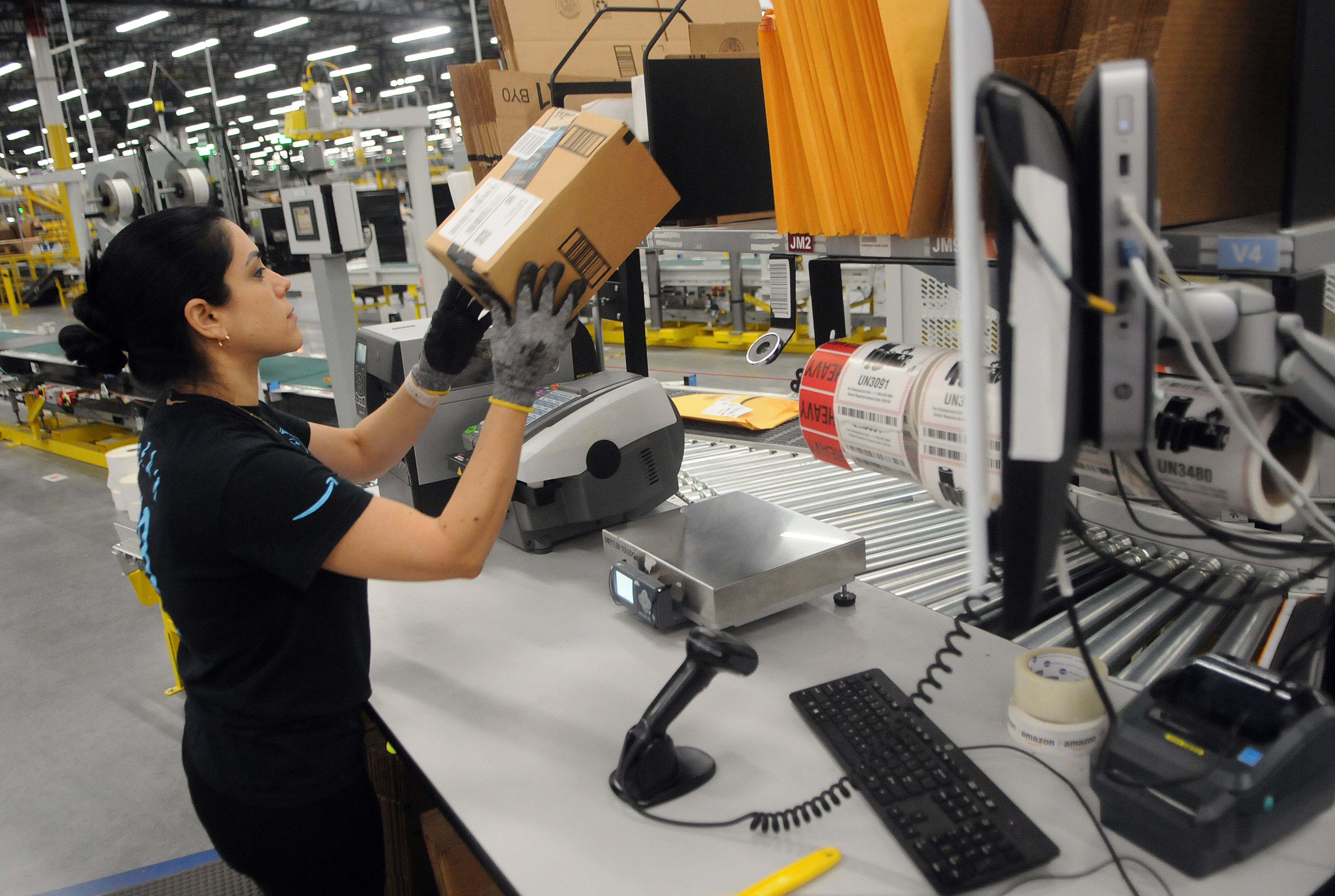 Amazon warehouse workers walk up to 12 miles per day.