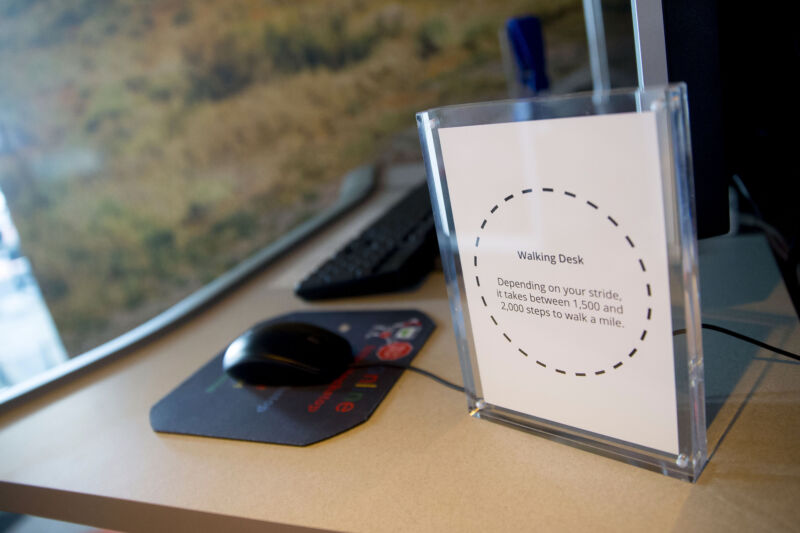 A treadmill desk at the Google offices in Washington, DC.