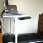 Another shot of the IKEA standing desk + treadmill.