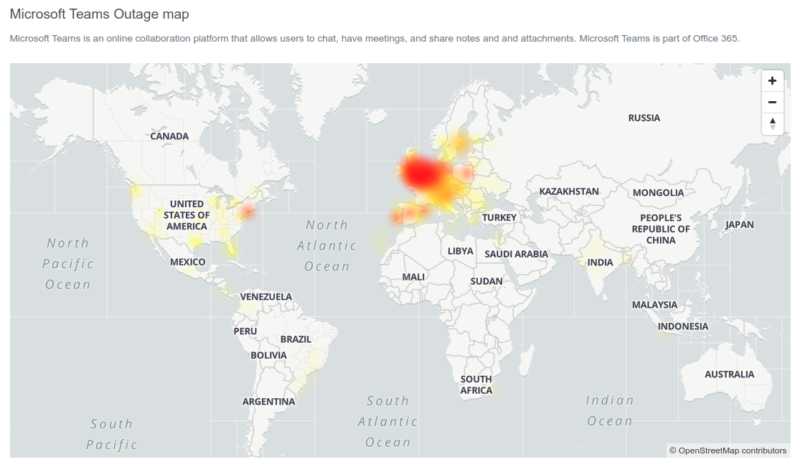 Hot spots on a world map show concentrations of Internet issues.