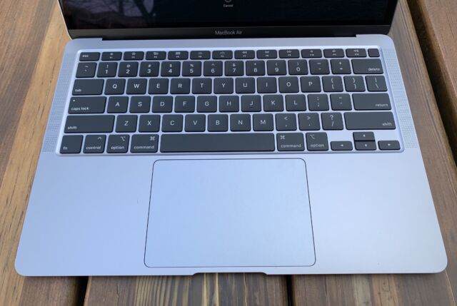 This is the new Magic Keyboard on the MacBook Air, sans Touch Bar but with Touch ID.