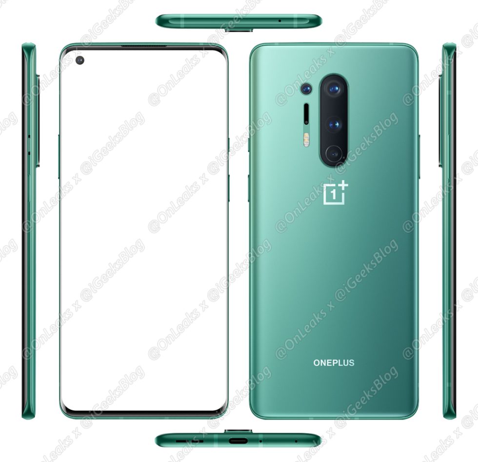 The official OnePlus 8 Pro press render, from every angle.