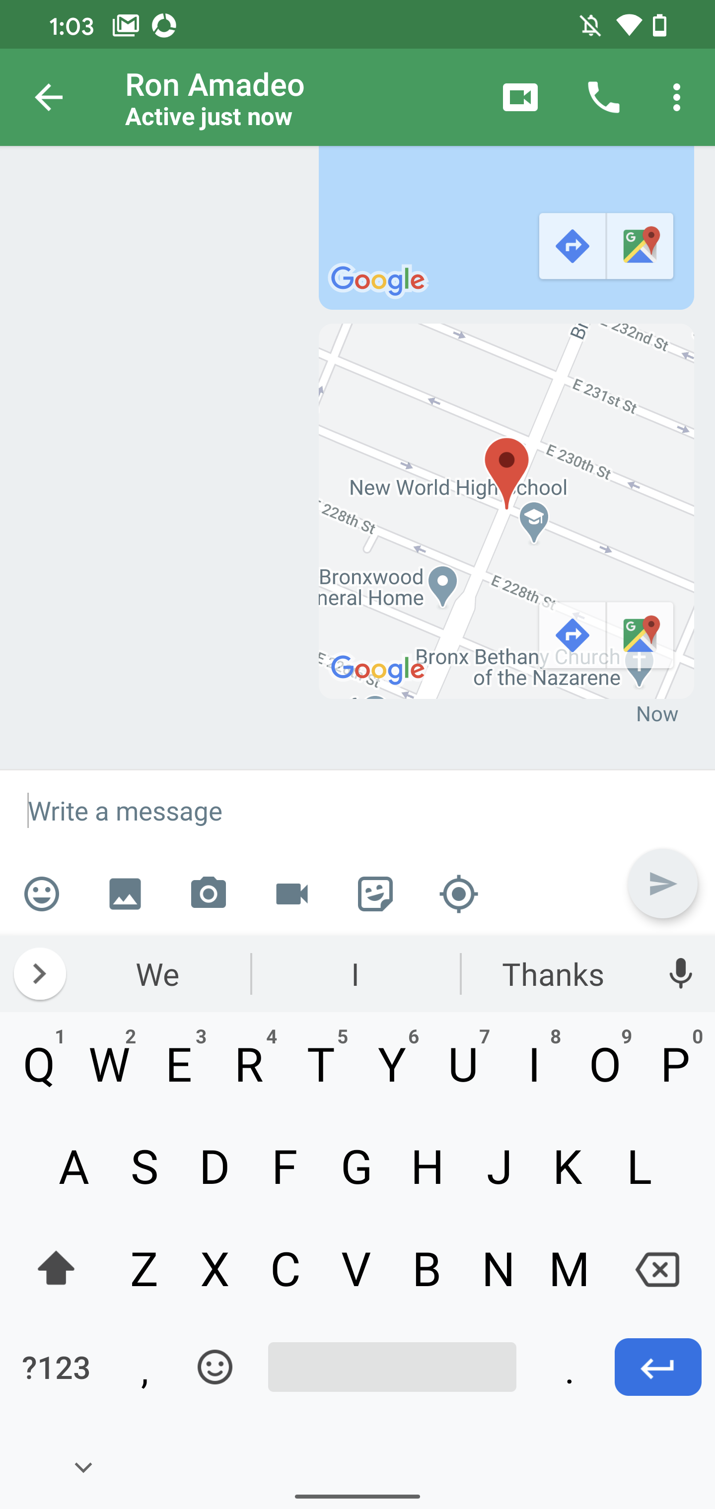 google sharing location