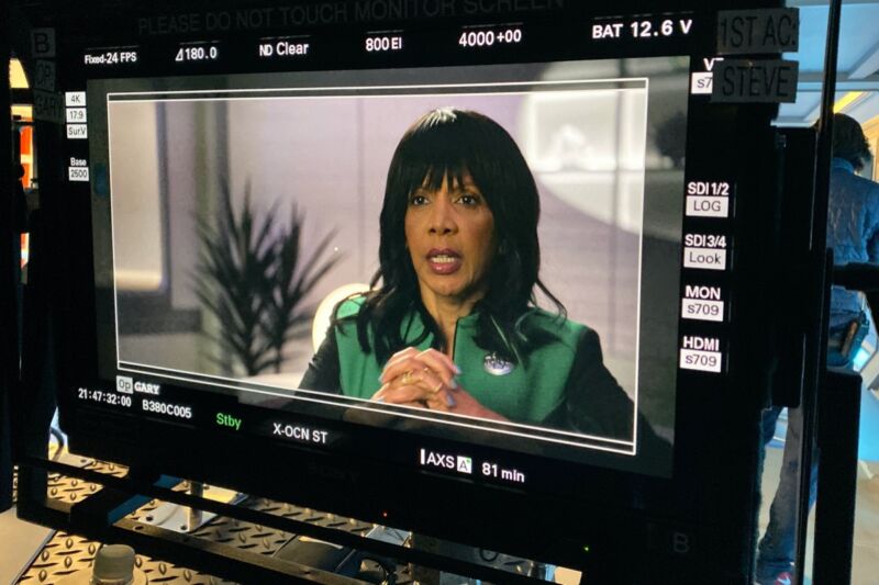 Dr. Claire Finn (Penny Johnson Jerald) dispenses sage medical advice in this exclusive image from <em>The Orville</em> Season 3.