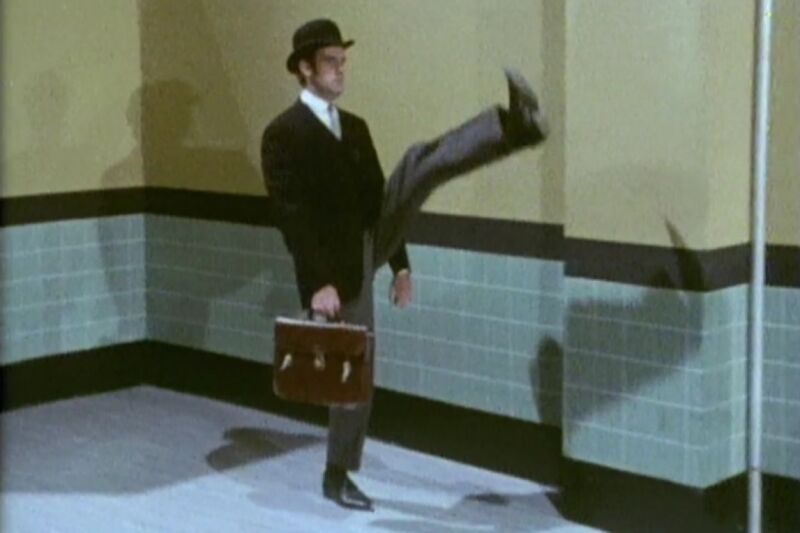 John Cleese's famously silly walk from a 1970 episode of <em>Monty Python's Flying Circus</em>.