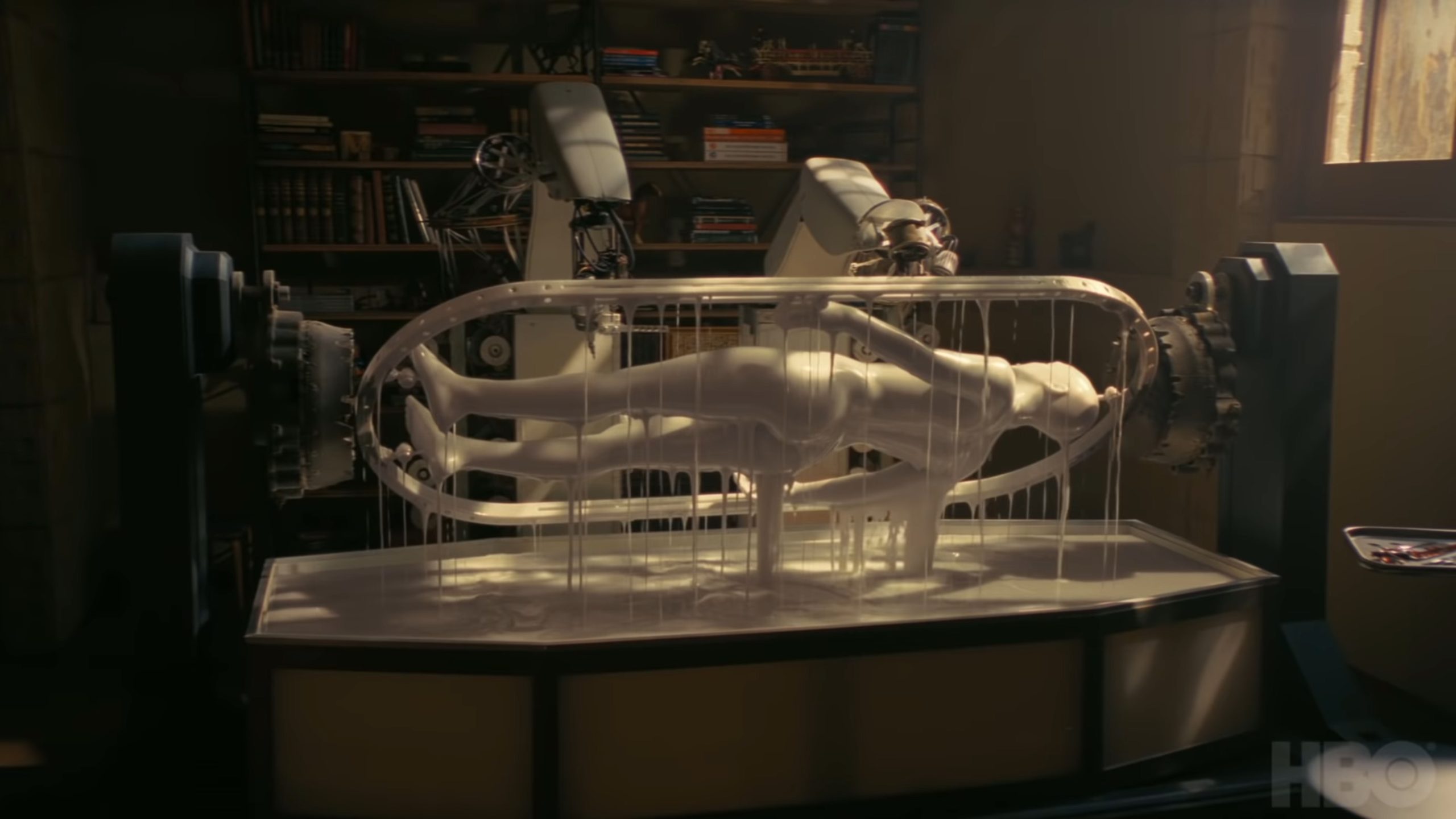 Image of a Westworld host being manufactured