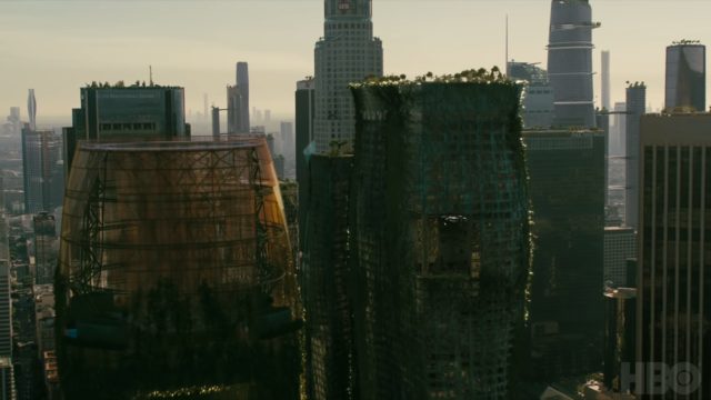 Image of plant-draped buildings