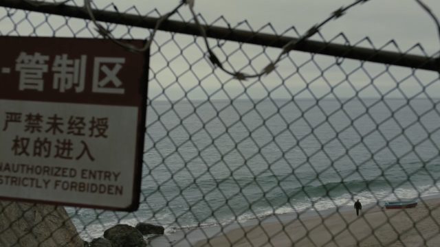 Screengrab of Bernard on Westworld beach