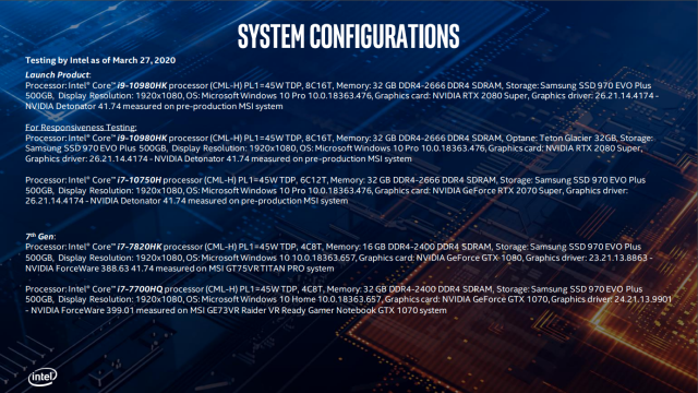 Intel S 10th Generation H Series Laptop Cpus Break 5ghz Ars Technica