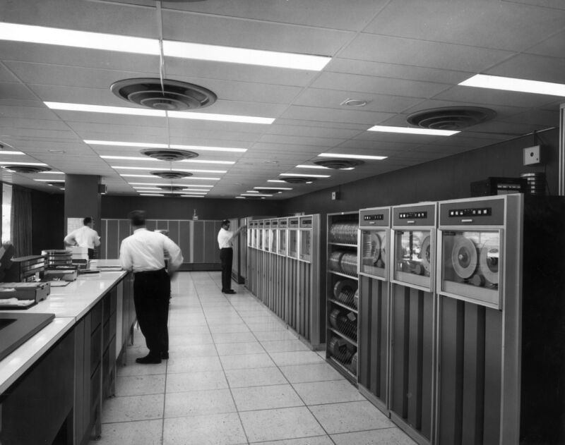 Stock photo shows computing systems from the COBOL era.