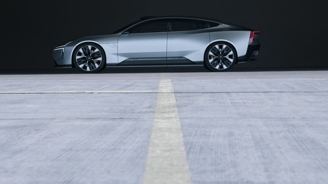 the Polestar Precept in profile.