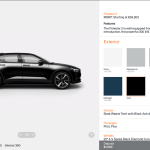 At first, Polestar 2s will come pretty loaded with standard equipment. But if you want a color other than black, you have to pay for it.