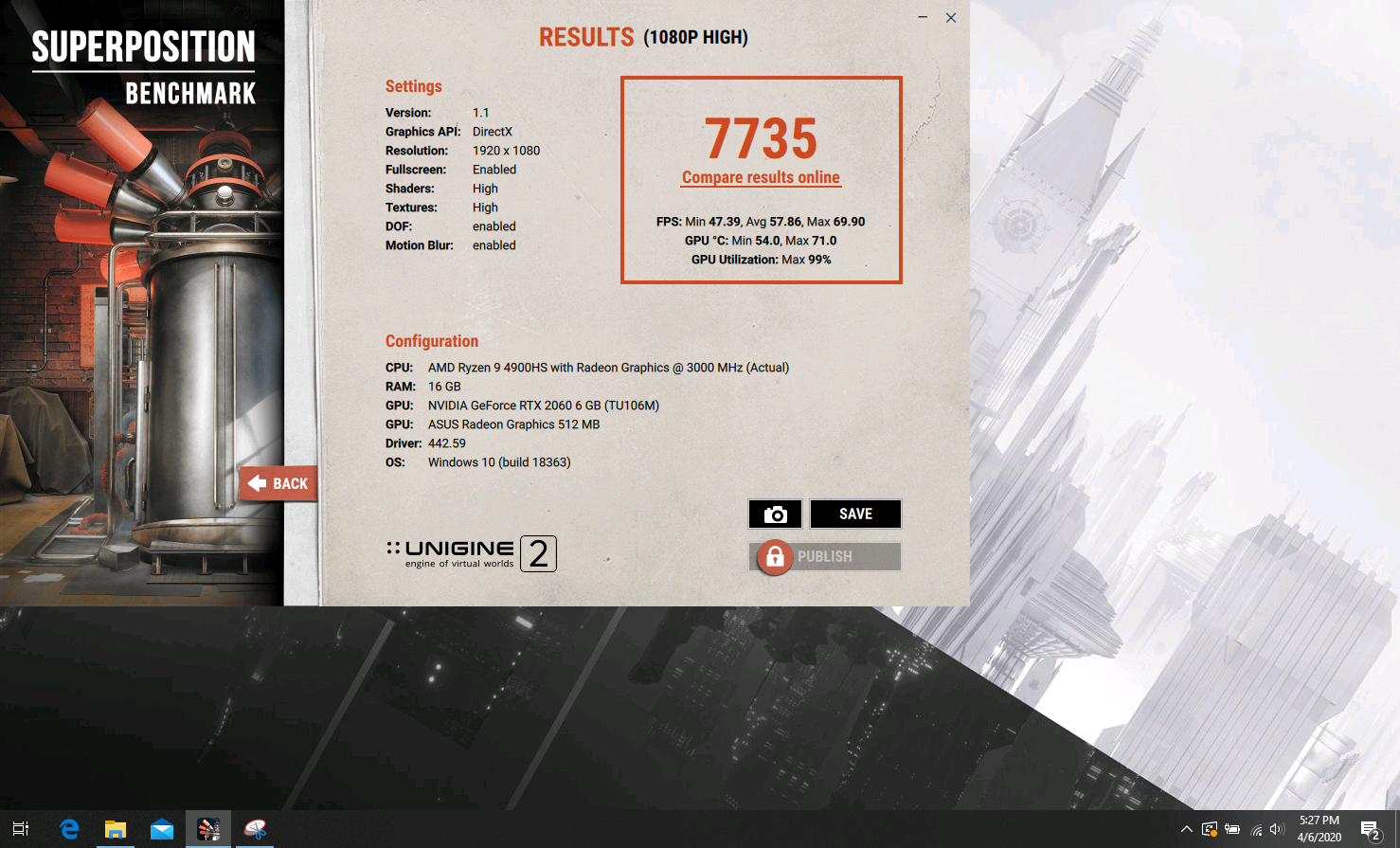 Superposition score 7735