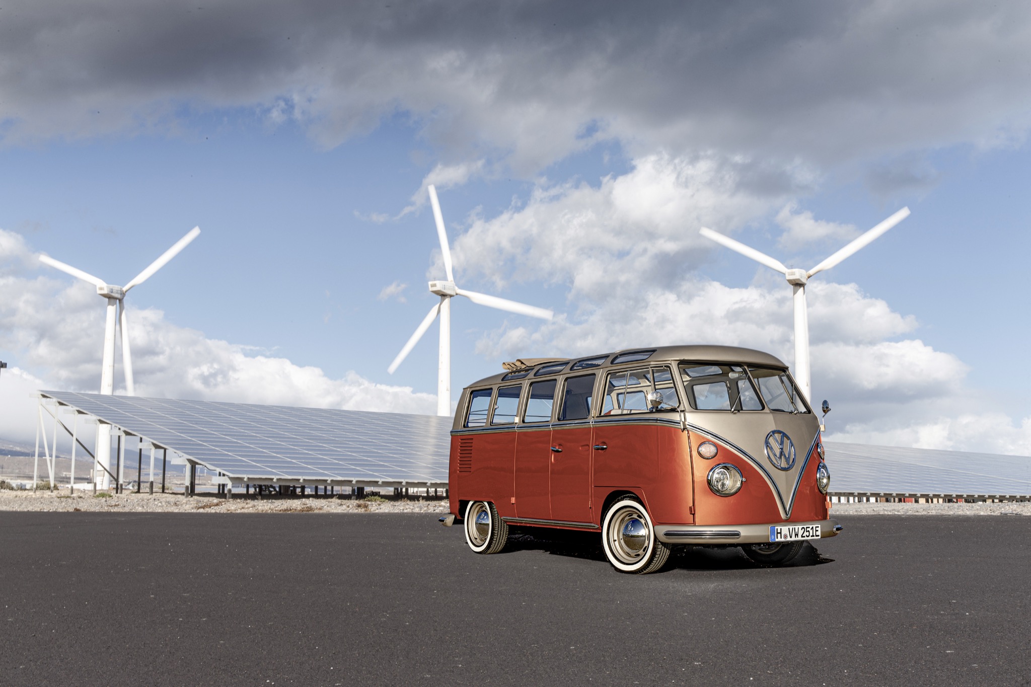 This is the Volkswagen e-BULLI, an official electric bus restomod