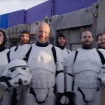 Stormtrooper extras are all smiles until the camera rolls.