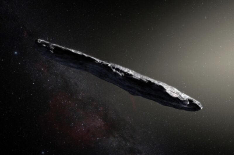 Artist's impression of 'Oumuamua. A new study based on computer simulations offers a comprehensive theory of how it formed and where it came from, which explains the strange characteristics of the interstellar object.