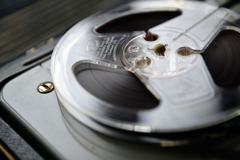 Close Up Of Old Reel To Reel Tape Player And Recorder Stock Photo