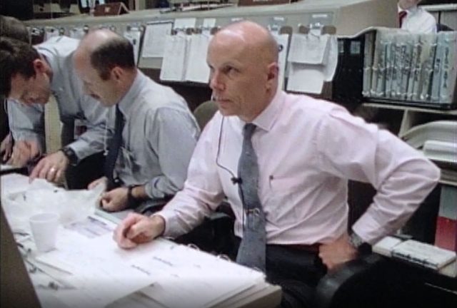 Astronaut Story Musgrave is seen here, working as CapCom during the STS-31 mission. 