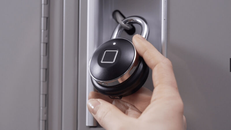 Promotional image of electronic padlock.